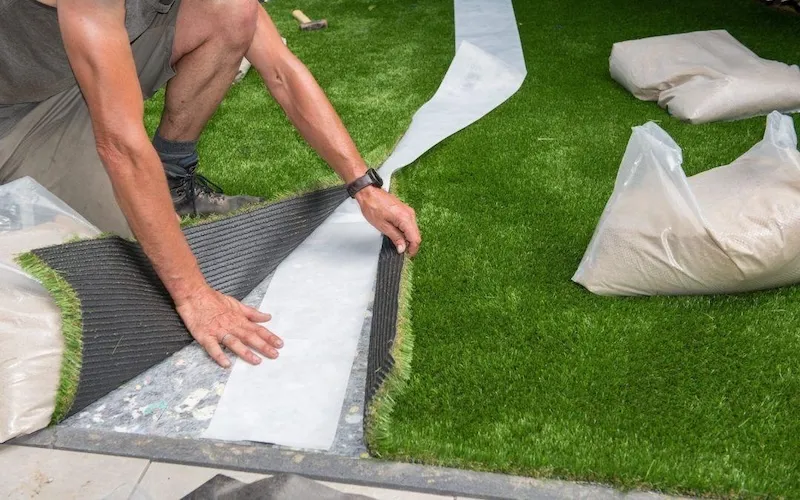 Joining and securing artificial turf