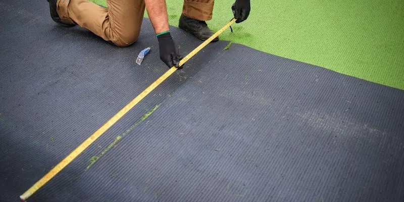 Measure and mark artificial turf