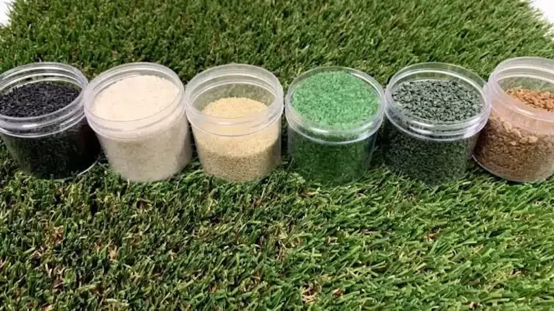 Different artificial turf infill materials
