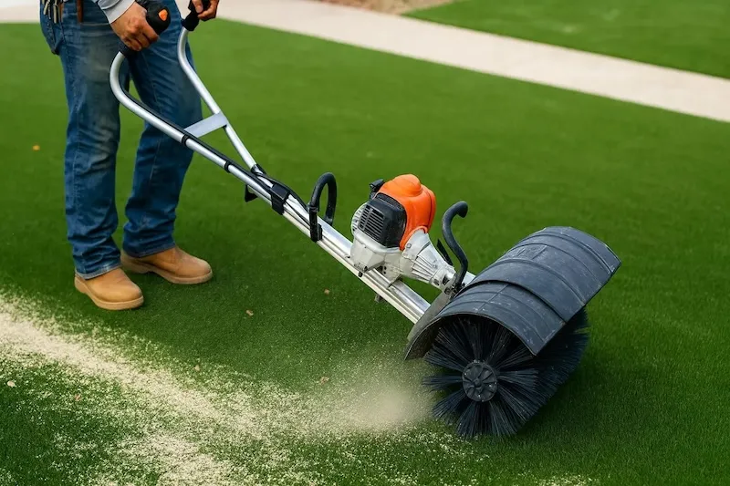 brush artificial turf