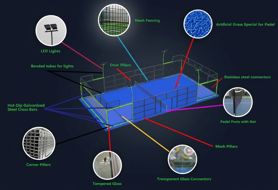 Full Padel Court Structure